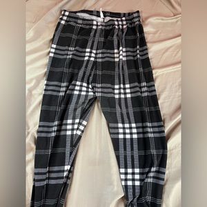Black and white plaid leggings